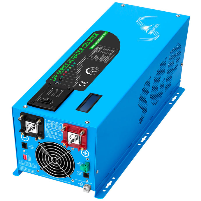 Deep Sky Blue SunGoldPower 3000W DC 12V Pure Sine Wave Inverter With Charger