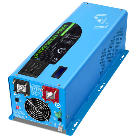 Cornflower Blue SunGoldPower 4000W DC 24V Split Phase Pure Sine Wave Inverter With Charger