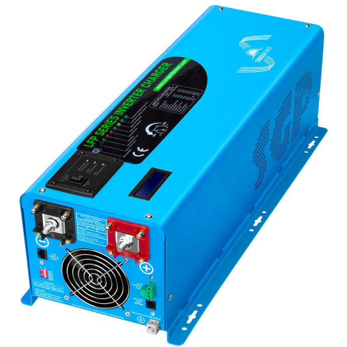 Deep Sky Blue SunGoldPower 4000W DC 24V Pure Sine Wave Inverter With Charger