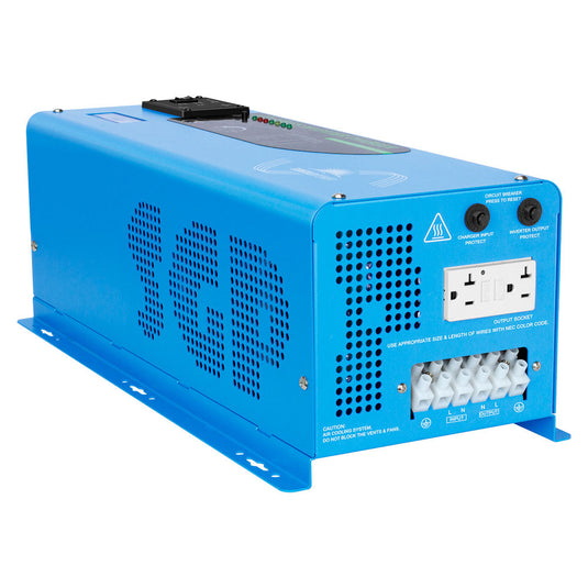 Dodger Blue SunGoldPower 4000W DC 24V Pure Sine Wave Inverter With Charger