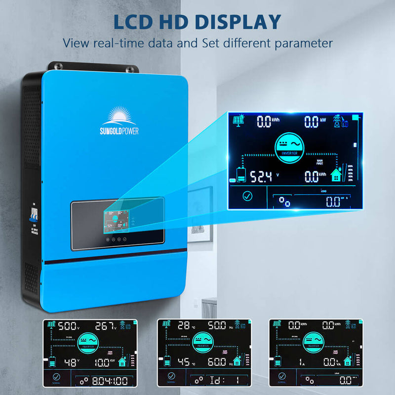 Load image into Gallery viewer, Medium Turquoise SunGoldPower 8KW 48V Split Phase Solar Inverter
