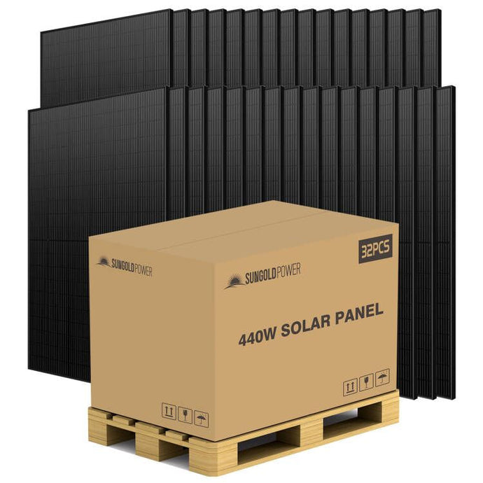 Dark Slate Gray SunGoldPower 440W Mono Black Perc Solar Panel Full Pallet (32 PANELS)