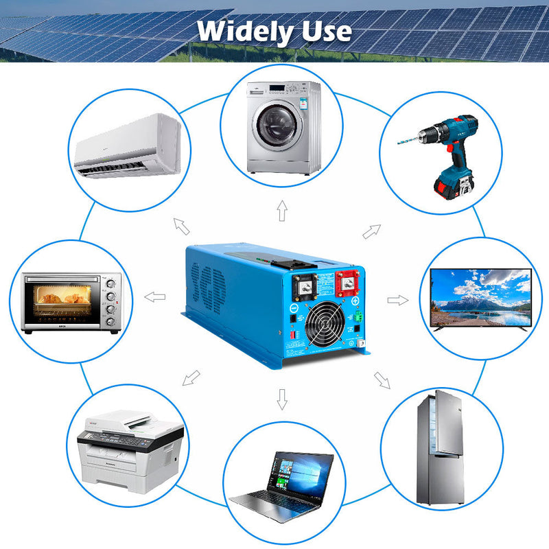 Load image into Gallery viewer, Steel Blue SunGoldPower 6000W DC 24V Split Phase Pure Sine Wave Inverter With Charger
