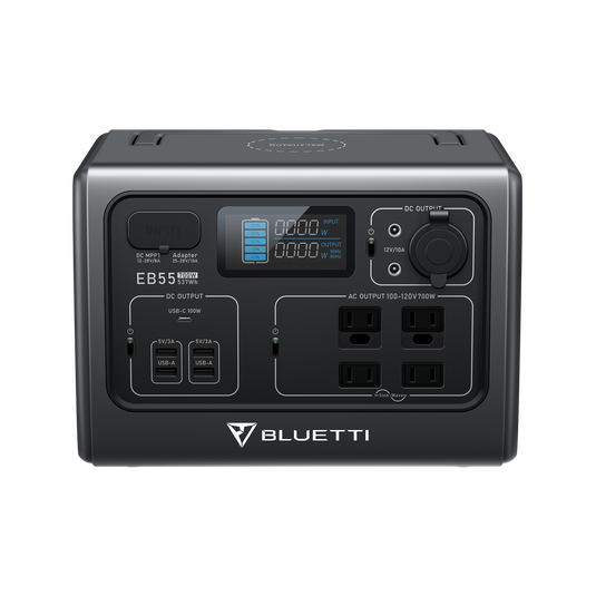 Dark Slate Gray Bluetti EB55 Portable Power Station | 700W 537Wh