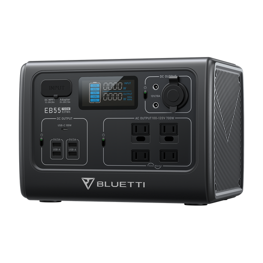 Dark Slate Gray Bluetti EB55 Portable Power Station | 700W 537Wh