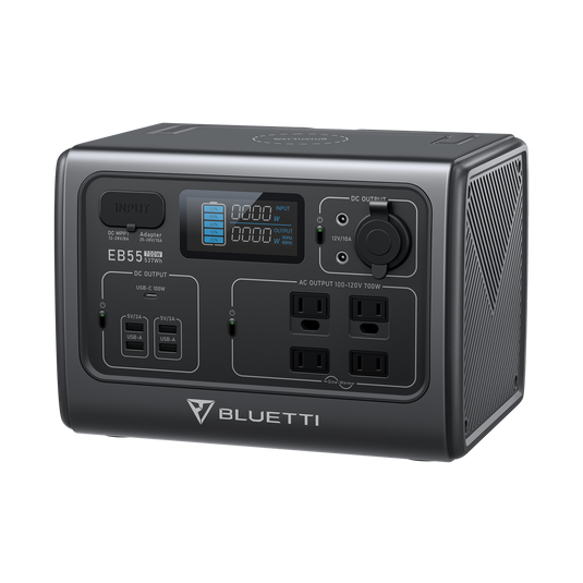 Dark Slate Gray Bluetti EB55 Portable Power Station | 700W 537Wh