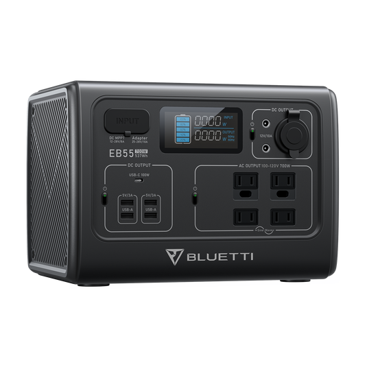 Dark Slate Gray Bluetti EB55 Portable Power Station | 700W 537Wh