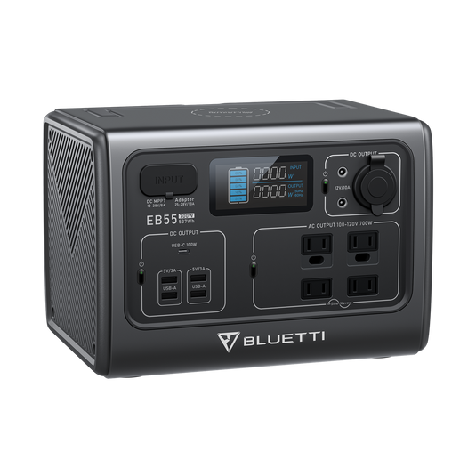 Dark Slate Gray Bluetti EB55 Portable Power Station | 700W 537Wh