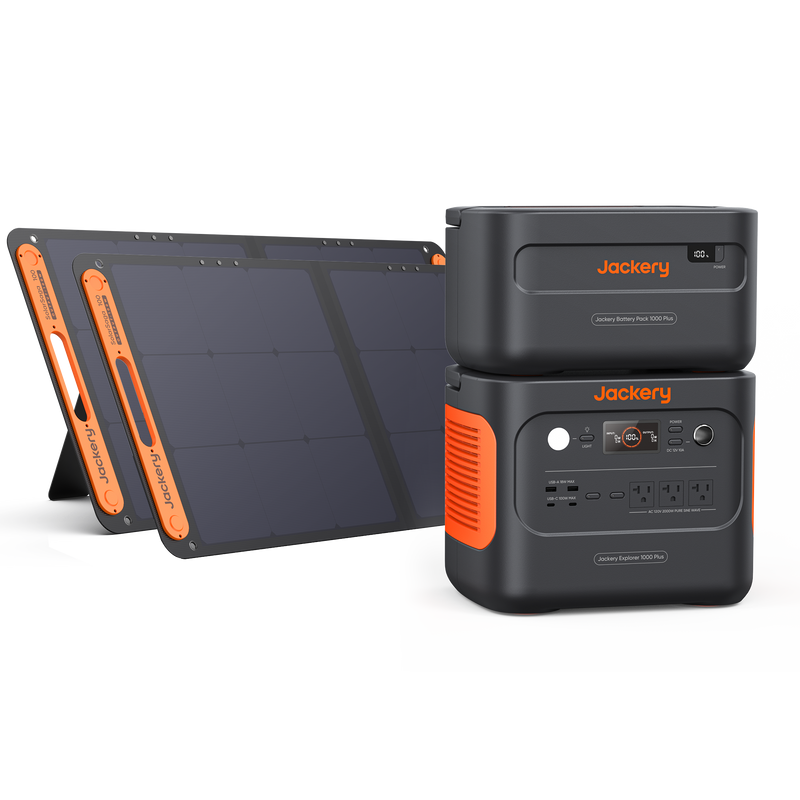 Load image into Gallery viewer, Dark Slate Gray Jackery Solar Generator 1000 Plus Kit (2.5kWh + 2* SolarSaga 100)
