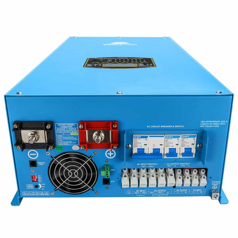 Load image into Gallery viewer, Steel Blue SunGoldPower 15000W 48V Split Phase Pure Sine Wave Inverter Charger
