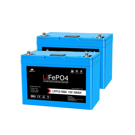 Dodger Blue SunGoldPower 12V 100AH LiFePO4 Deep Cycle Lithium Battery