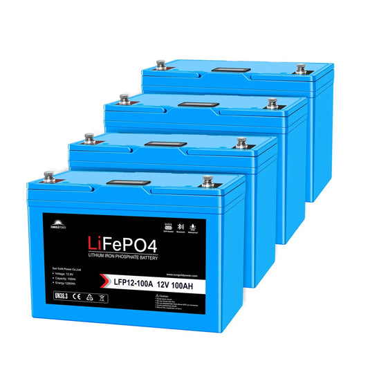 Dodger Blue SunGoldPower 12V 100AH LiFePO4 Deep Cycle Lithium Battery